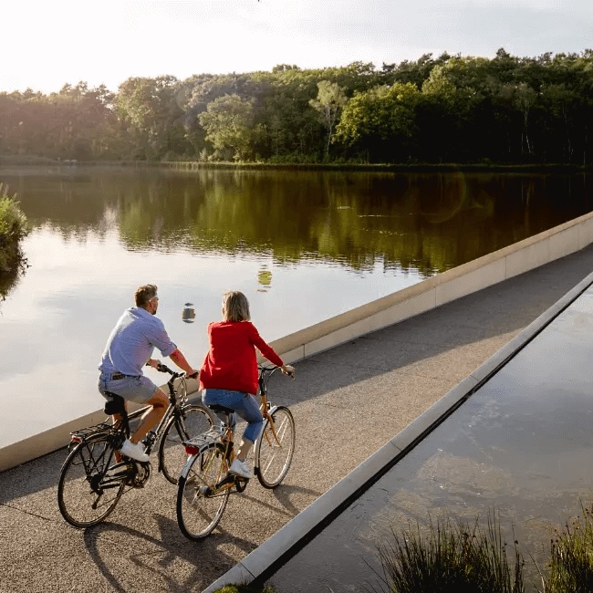 Bokrijk fietsen door het water overnachten
